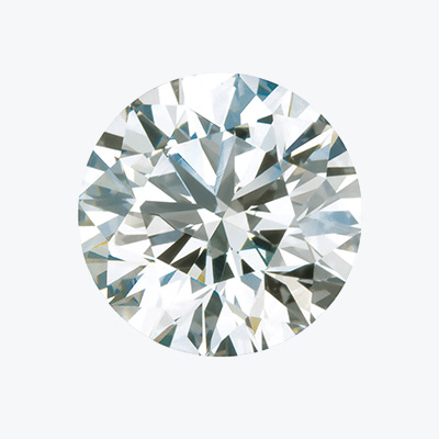 Diamonds product category showing the table view of a round colourless brilliant cut diamond.
